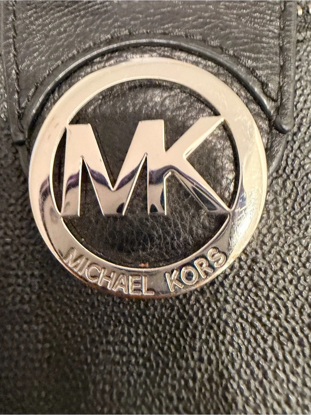 Michael Kors Fulton Black Monogram Crossbody Silver Hardware